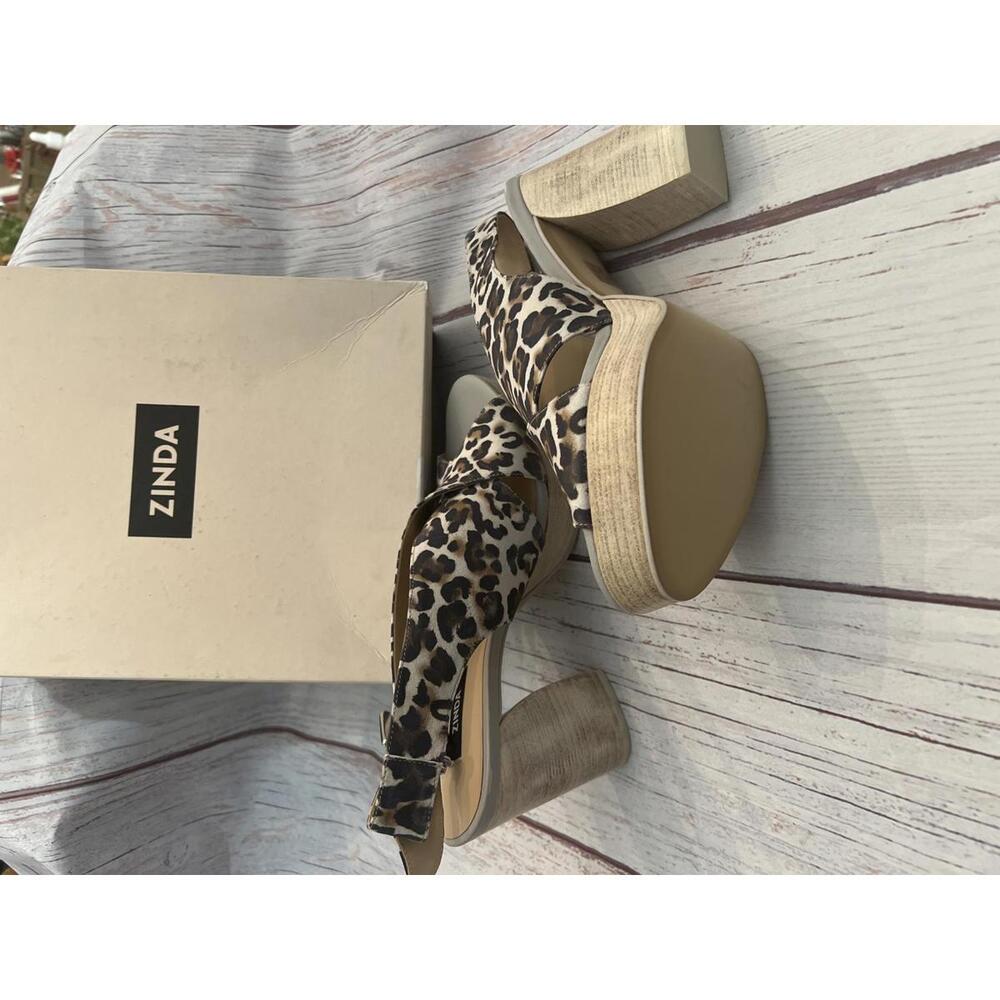 Zinda Leopard Print Heels - Stylish Slingback Pumps - Size 40